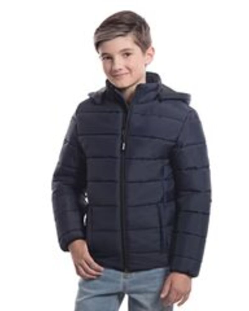 Youth Puffy Jacket With Detachable Hood Thumbnail